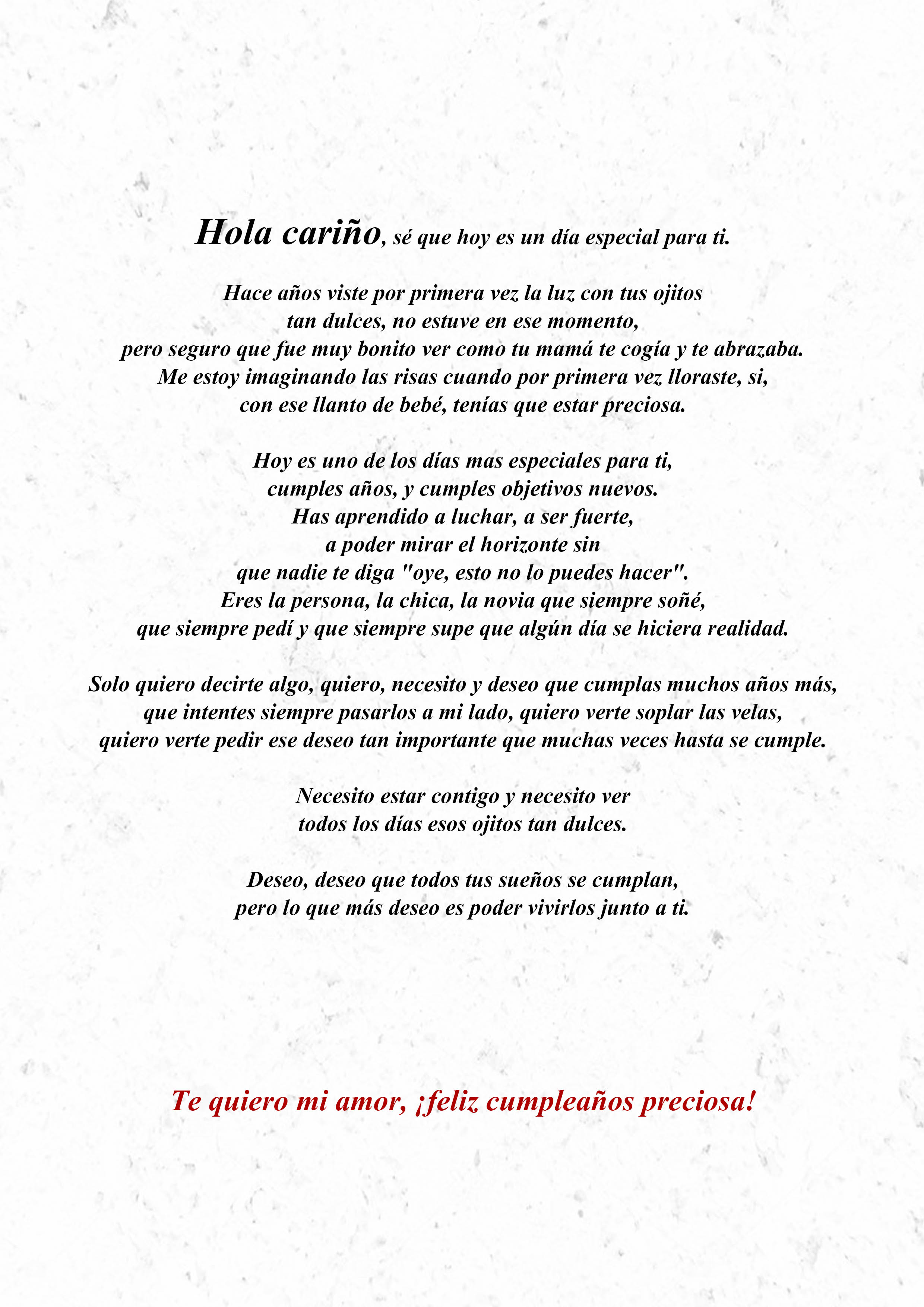 Carta Para La Mejor Novia Del Mundo En El Día De Su Cumpleaños