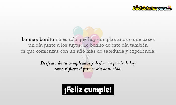 FRASE PARA FELICITAR UN CUMPLEAÑOS