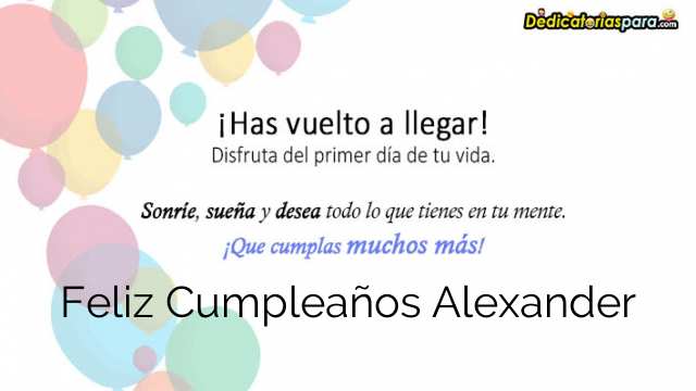 Feliz Cumpleaños Alexander