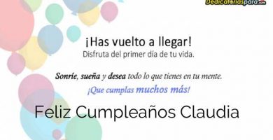 Feliz Cumpleaños Claudia