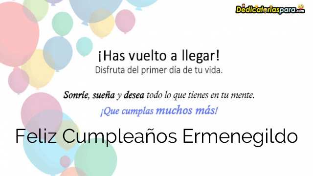 Feliz Cumpleaños Ermenegildo