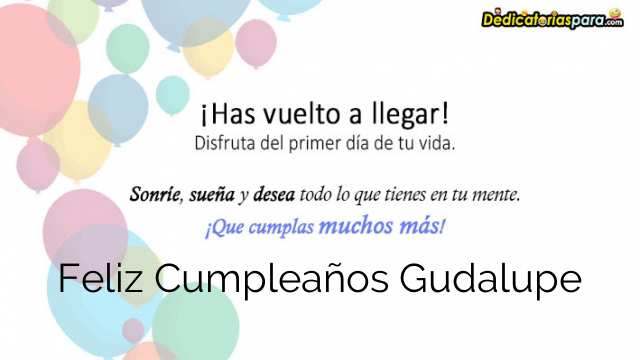 Feliz Cumpleaños Gudalupe