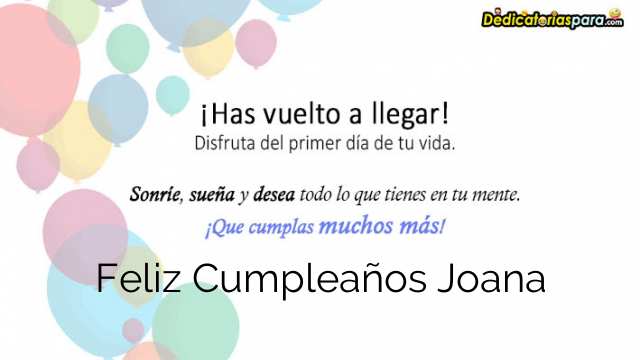 Feliz Cumpleaños Joana