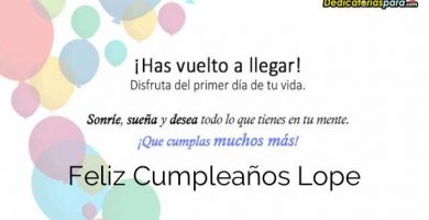 Feliz Cumpleaños Lope