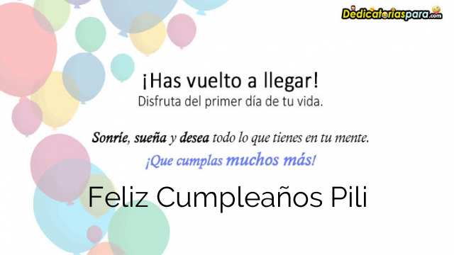 Feliz Cumpleaños Pili