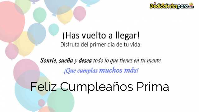 Feliz Cumpleaños Prima