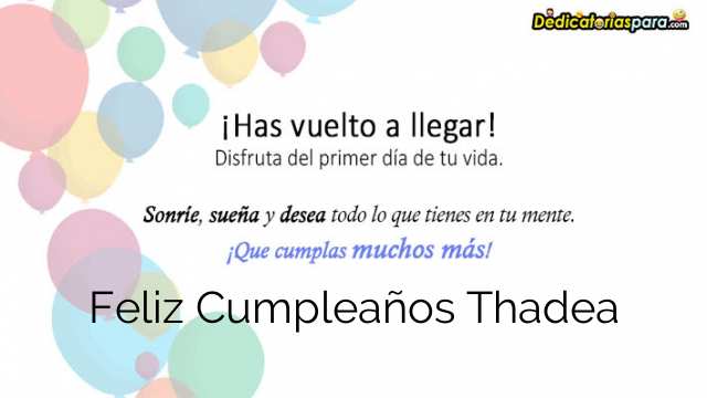 Feliz Cumpleaños Thadea