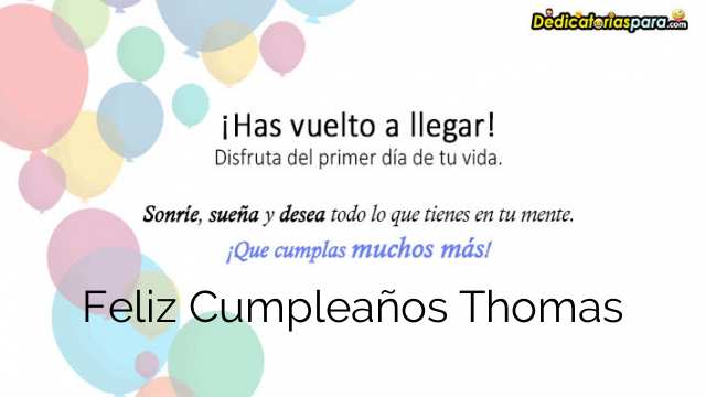 Feliz Cumpleaños Thomas