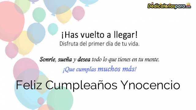 Feliz Cumpleaños Ynocencio