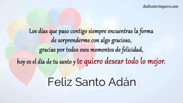 Feliz Santo Adán