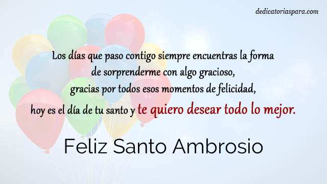 Feliz Santo Ambrosio