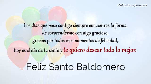 Feliz Santo Baldomero