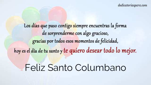 Feliz Santo Columbano