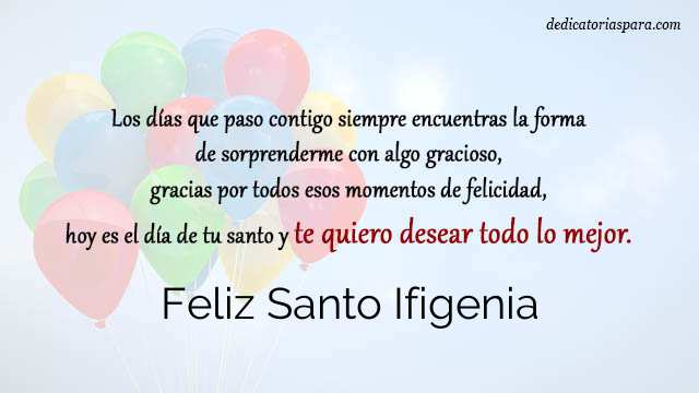 Feliz Santo Ifigenia