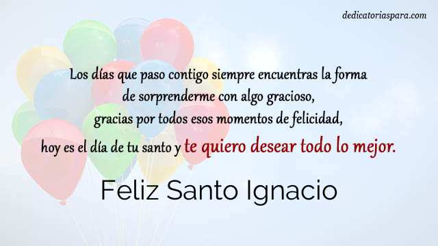 Feliz Santo Ignacio