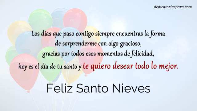 Feliz Santo Nieves